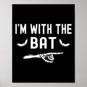 I'm With The T Funny Skeleton Halloween Matching C Poster