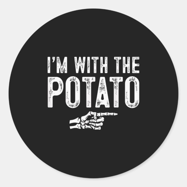 I'm With The Tato Easy Costume Halloween Couples M Classic Round Sticker (Front)