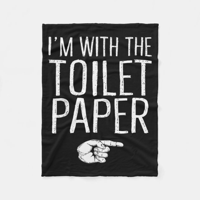 I'm With The Toilet Paper Matching Costume Hallowe Fleece Blanket (Front)