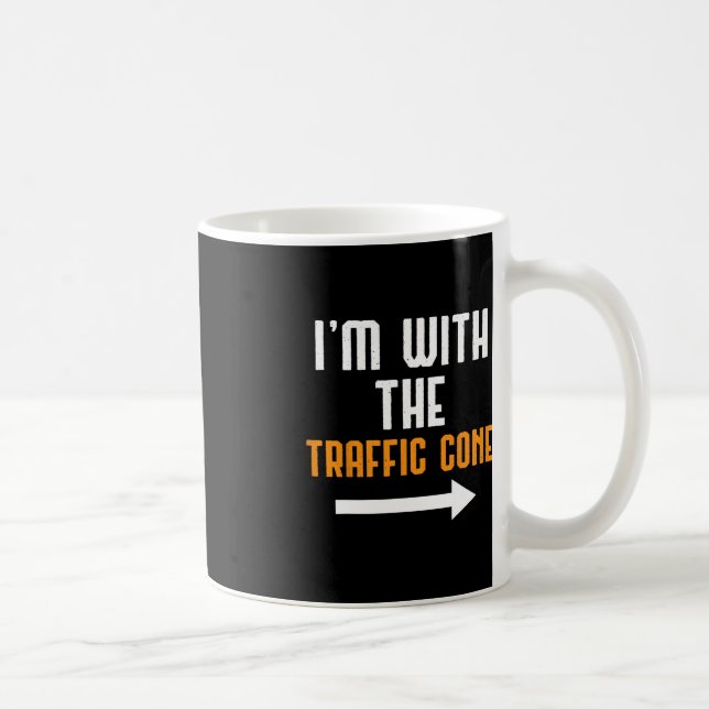 I'm With The Traffic Cone Costume Fun Halloween Co Coffee Mug (Right)