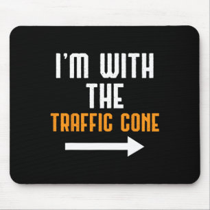 I'm With The Traffic Cone Costume Funny Halloween  Mouse Mat