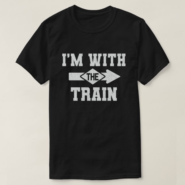 I'm With The Train Matching Halloween Costume T-Shirt (Design Front)