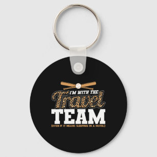 I'm With The Travel Team Leopard Sell Mom Key Ring