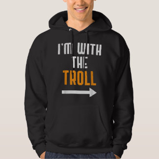 I'm With The Troll Costume Funny Halloween Couple Hoodie