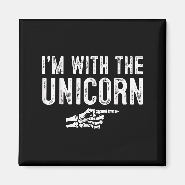 I'm With The Unicorn Easy Costume Halloween Couple Magnet (Front)