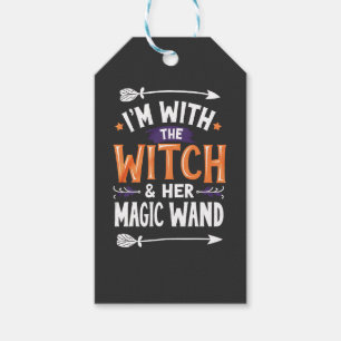 I'm with the Witch and Her Magic Wind Halloween Gift Tags