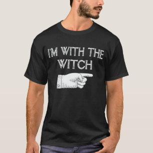 I'm With The Witch Funny Couple Halloween Costume T-Shirt