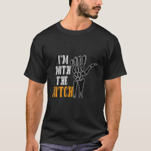 I'm With The Witch Funny Couples Husband Halloween T-Shirt