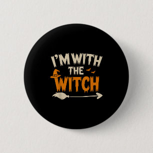 I'm With The Witch Funny Husband Halloween Costume 6 Cm Round Badge