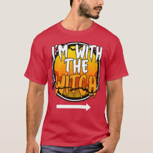 Im With The Witch Funny Lazy Halloween Costume Las T-Shirt