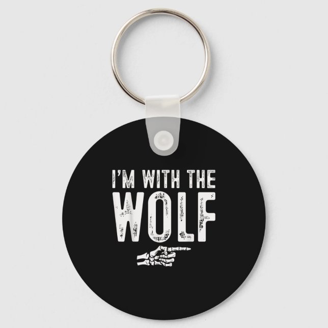 I'm With The Wolf Easy Costume Halloween Couples M Key Ring (Front)