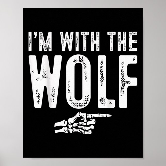 I'm With The Wolf Easy Costume Halloween Couples M Poster (Front)
