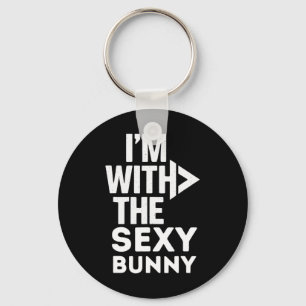 I'm With The Y Bunny Costume Couples Matching Key Ring