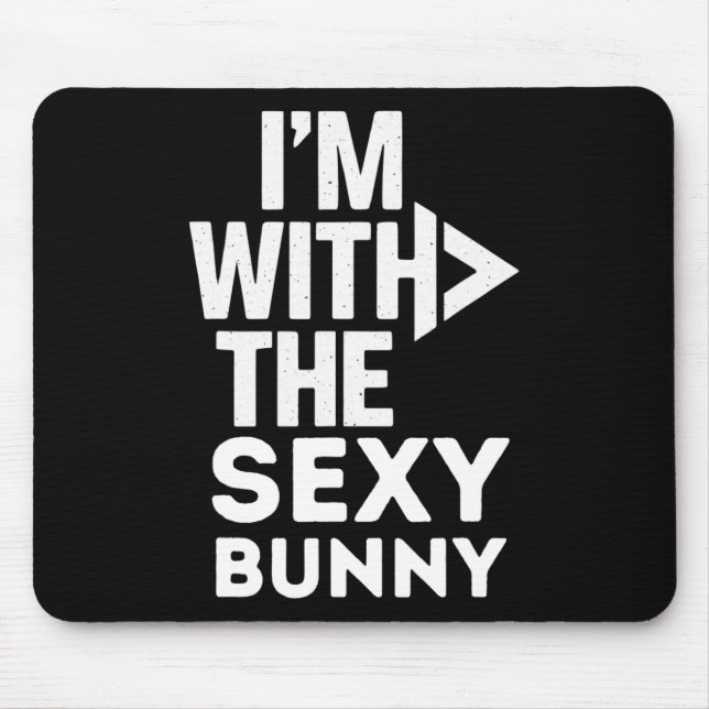 I'm With The Y Bunny Costume Couples Matching  Mouse Mat (Front)