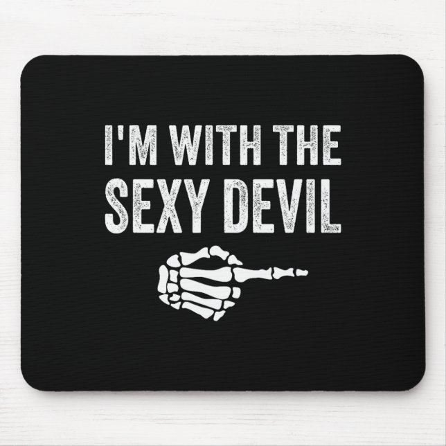 I'm With The Y Devil Halloween Couples Costume  Mouse Mat (Front)
