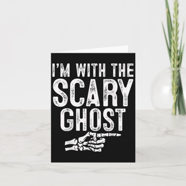 I'm With The Y Ghost Easy Costume Halloween Couple Card (Front)