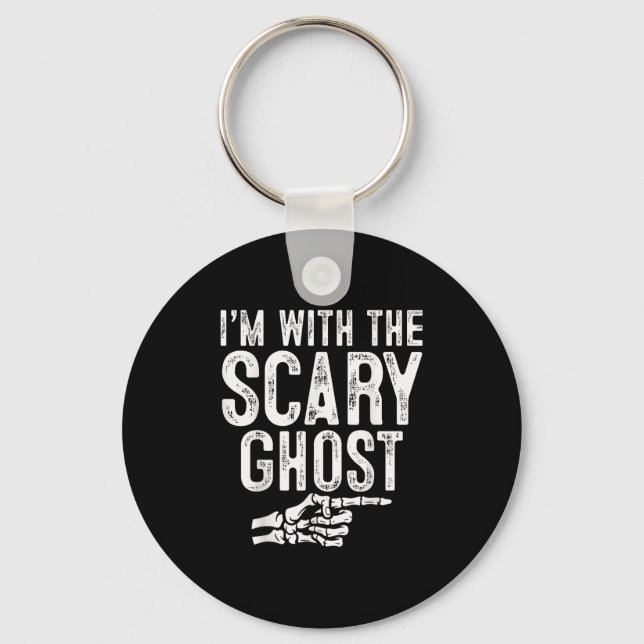I'm With The Y Ghost Easy Costume Halloween Couple Key Ring (Front)