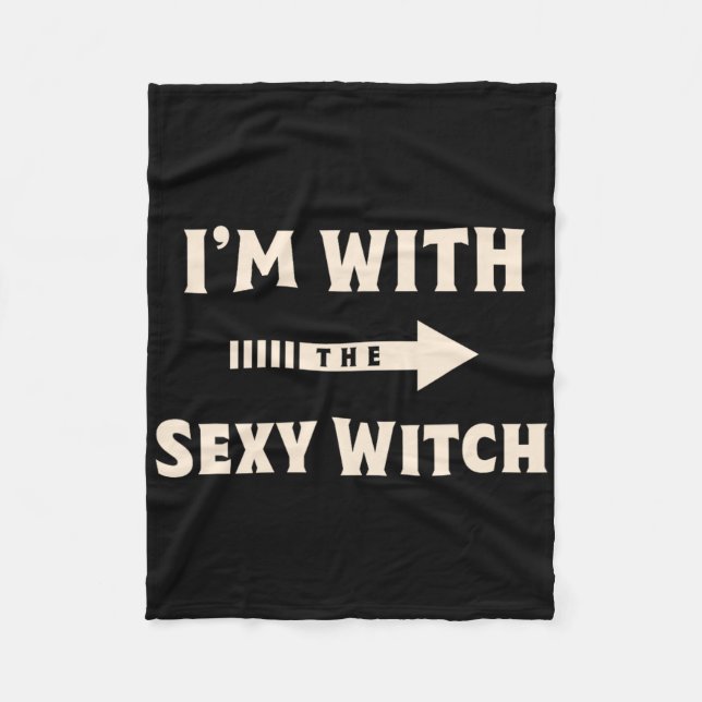 I'm With The Y Witch Halloween Costume Party Match Fleece Blanket (Front)