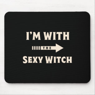 I'm With The Y Witch Halloween Costume Party Match Mouse Mat