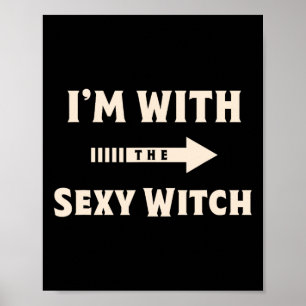 I'm With The Y Witch Halloween Costume Party Match Poster
