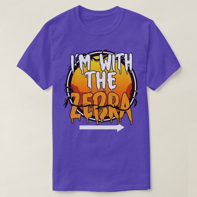 Im With The Zebra Funny Lazy Halloween Costume Las T-Shirt (Design Front)
