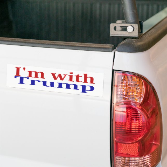 Im With Trump red blue Bumper Sticker (On Truck)