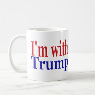Im With Trump red blue half text Coffee Mug