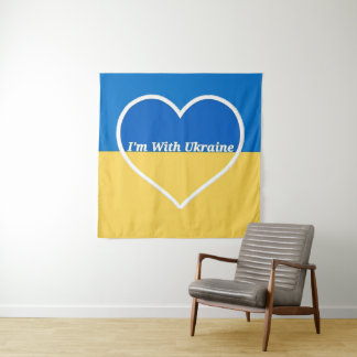 I'm With Ukraine Heart Tapestry