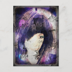 I'm with Wig Purple Postcard