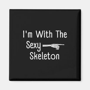 I'm With Y Skeleton Halloween Costume Funny Last M Magnet