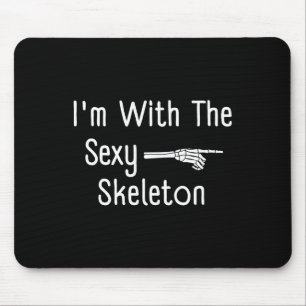 I'm With Y Skeleton Halloween Costume Funny Last M Mouse Mat