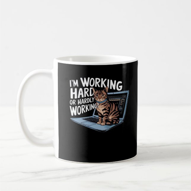 I'm Working Hard Or Hardly Working Baseball ¾ Slee Coffee Mug (Left)