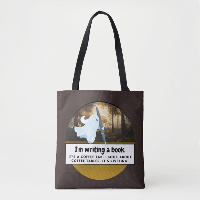 I'm writing a book: Writer's Comic Strip Tote Bag (Front)