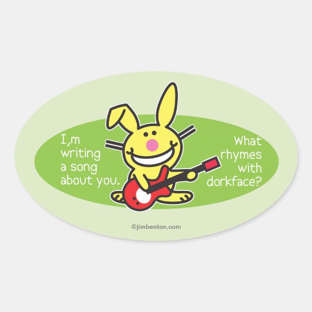 I'm Writing A Song Oval Sticker (Front)