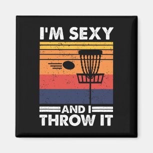 I'm Y And I Throw It, Vintage Disc Golf Player  Magnet
