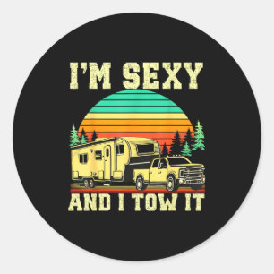 I'm Y And I Tow It Vintage Funny Camng Rv Camper T Classic Round Sticker