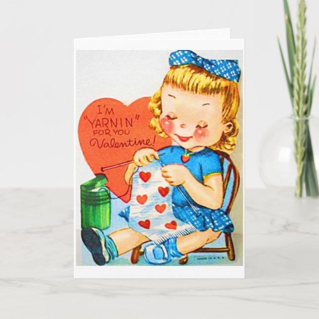I'm Yarnin' For You Valentine Holiday Card (Front)