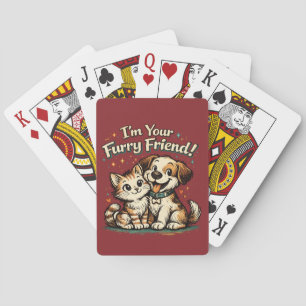 I'm Your Furry Friend Hand-Drawn Cat & Dog Playing Cards