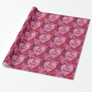 I'm Yours, Valentine's Day hearts, gift wrap. Wrapping Paper