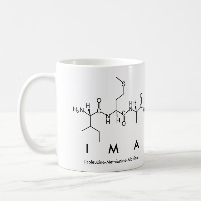 Ima peptide name mug (Left)