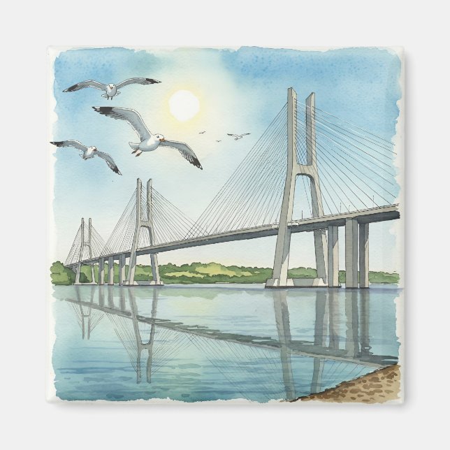 Imã - Portugal - Lisbon - Ponte Vasco da Gama Magnet (Front)