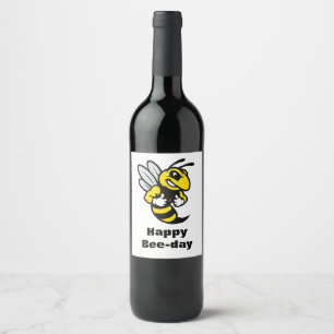 Imabee Reversed Funny Bee Birthday Gift Wine Label