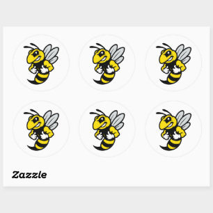 Imabee Reversed Funny Bee Classic Round Sticker