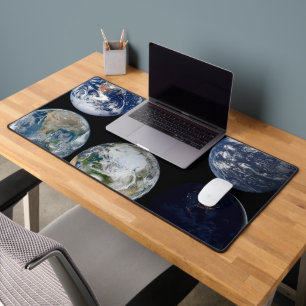 Image Comparison Of Iconic Views Of Planet Earth. Desk Mat