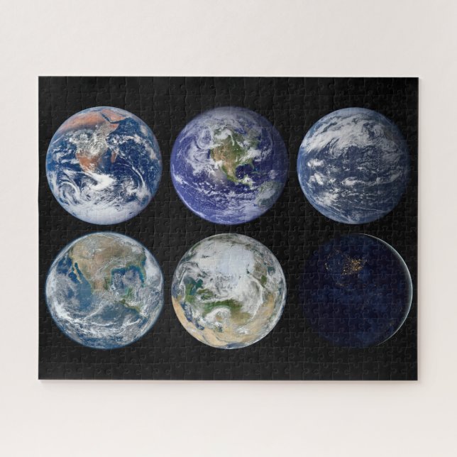 Image Comparison Of Iconic Views Of Planet Earth. Jigsaw Puzzle (Horizontal)