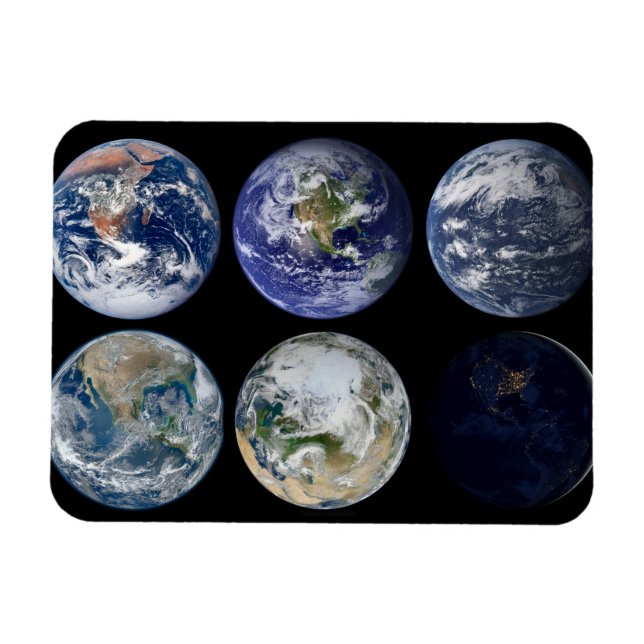 Image Comparison Of Iconic Views Of Planet Earth. Magnet (Horizontal)
