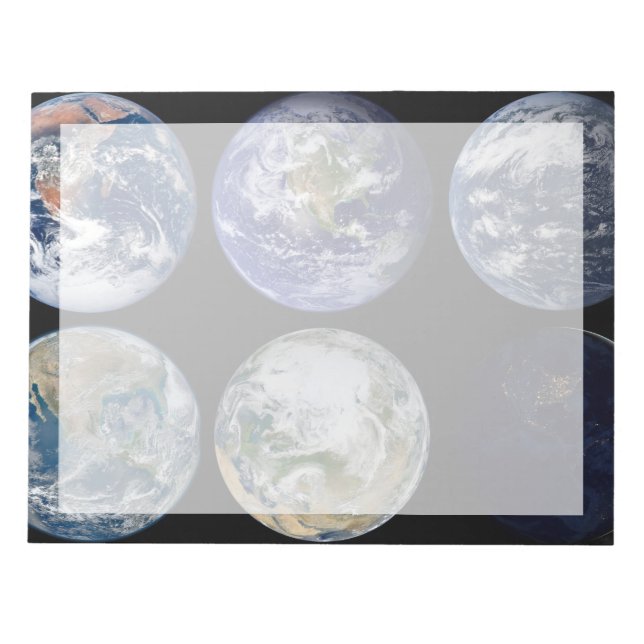 Image Comparison Of Iconic Views Of Planet Earth. Notepad (Front)