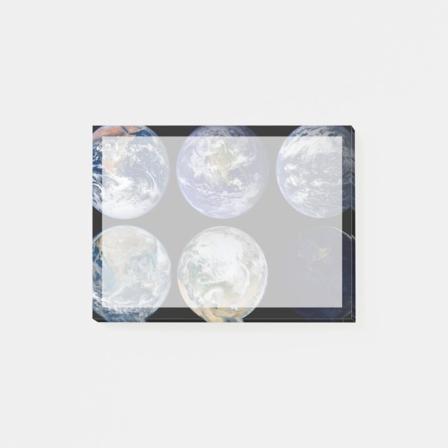 Image Comparison Of Iconic Views Of Planet Earth. Post-it Notes (Front)