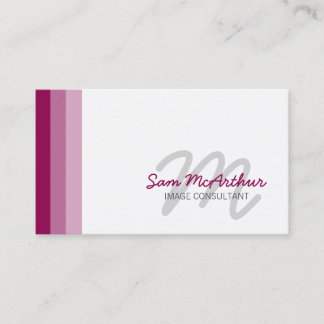 Image Consultant Beauty Colour Cursive Monogram Business Card