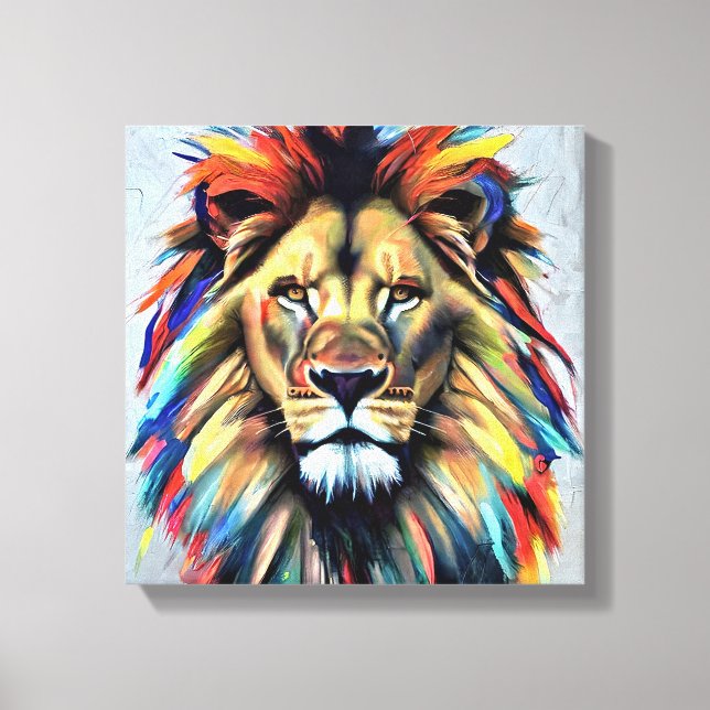 Image of a big lion canvas print (Front)